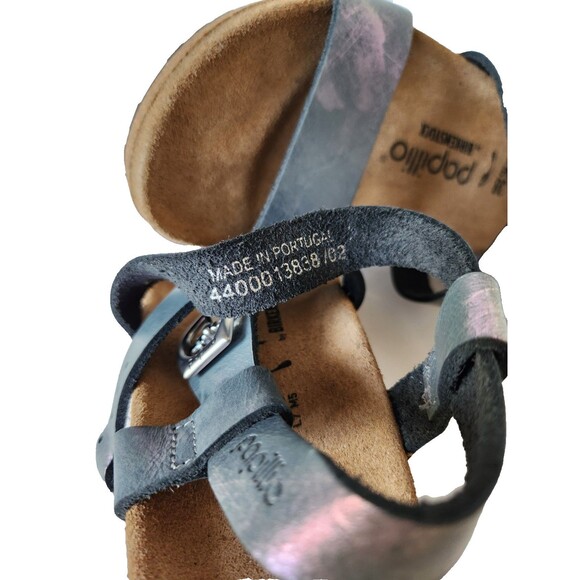 Papillio Birkenstock Sibyl Nubuck Wedge Sandals 38 US 7.5-8 Metallic Black - Picture 13 of 16